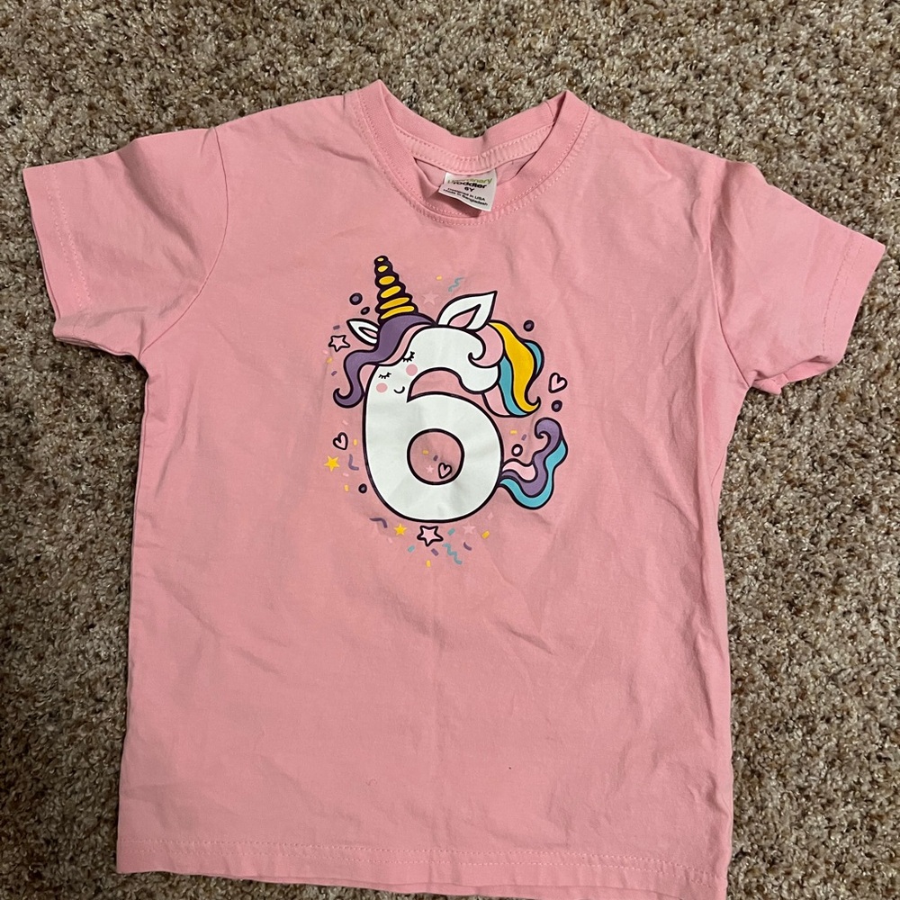 6 year old Birthday shirt, pink